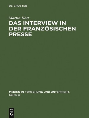cover image of Das Interview in der französischen Presse